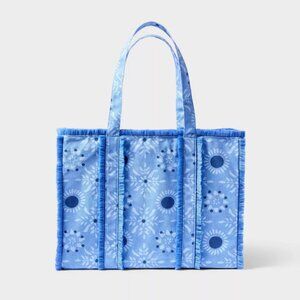 Roller Rabbit x Target Star Medallion Fringe Canvas Tote Bag Blue
